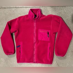 Vtg Patagonia Pullover Fleece Jacket Sz Small Pink Glissade Made In USA
